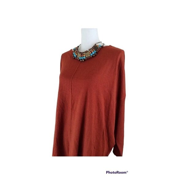 Style&co Woman~Plus Sz 1X~Seamed Dark Orange  Boat-Neck Rich Auburn Tunic NWT$56 - Picture 5 of 12